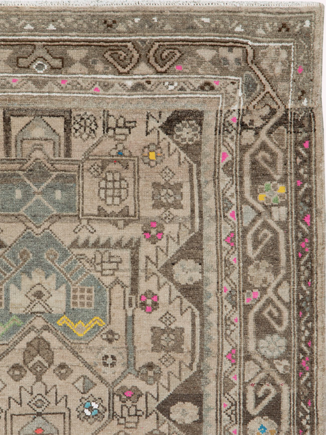Vintage Persian Hamadan Rug, No.25935 - Staging