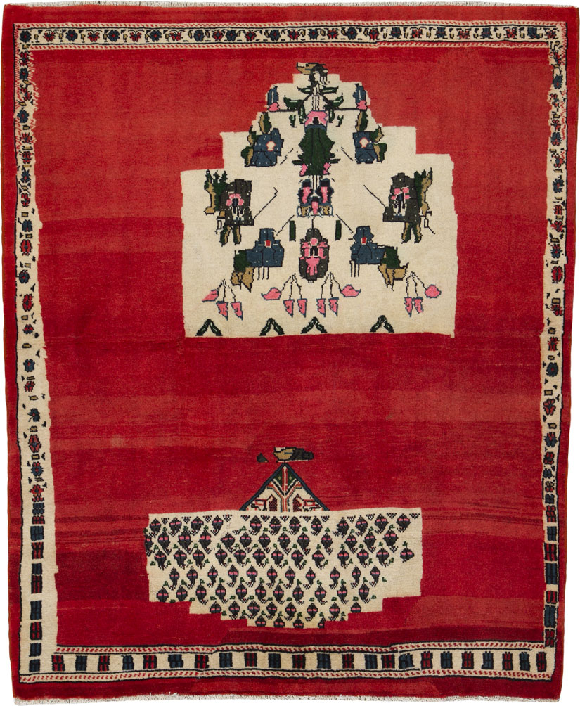 Vintage Persian Mahal Rug, No.25938 - Staging