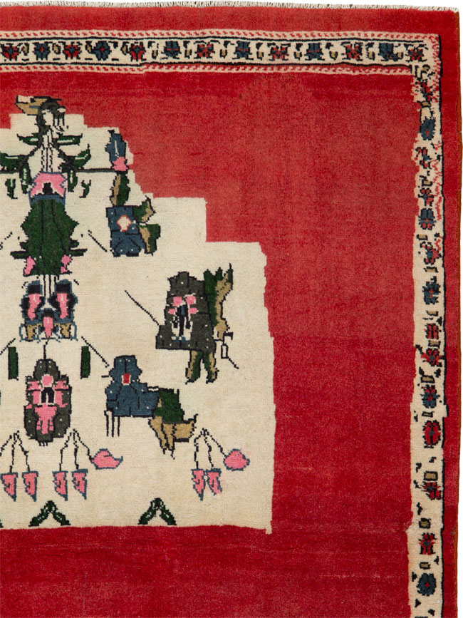 Vintage Persian Mahal Rug, No.25938 - Staging