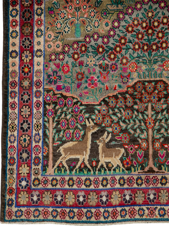 Vintage Persian Hamadan Rug, No.25942 - Staging