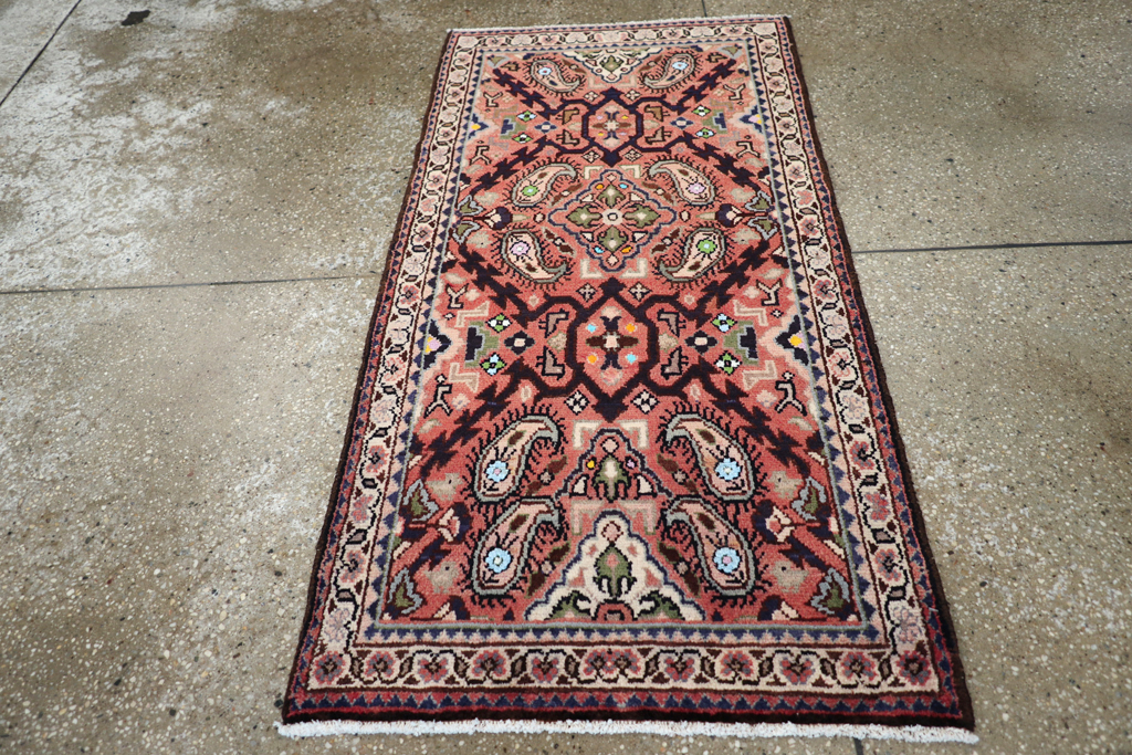 Vintage Persian Hamadan Rug, No.25953 - Staging