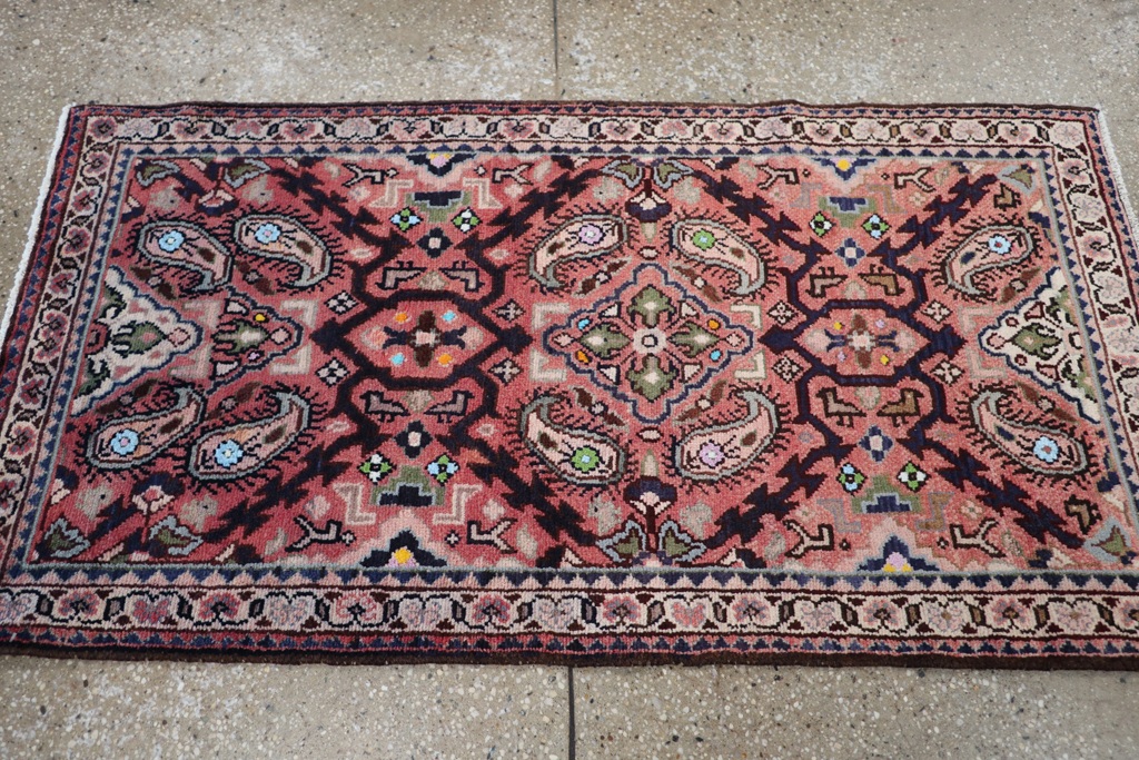 Vintage Persian Hamadan Rug, No.25953 - Staging