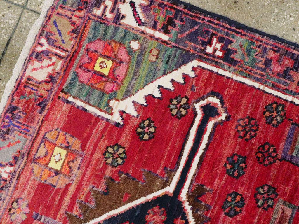 Vintage Persian Kurd Throw Rug, No.25956 - Staging