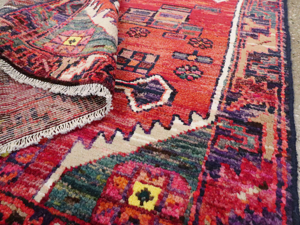 Vintage Persian Kurd Throw Rug, No.25956 - Staging