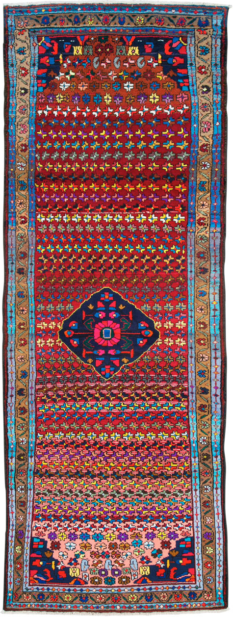 Vintage Persian Hamadan Runner, No.25959 - Staging