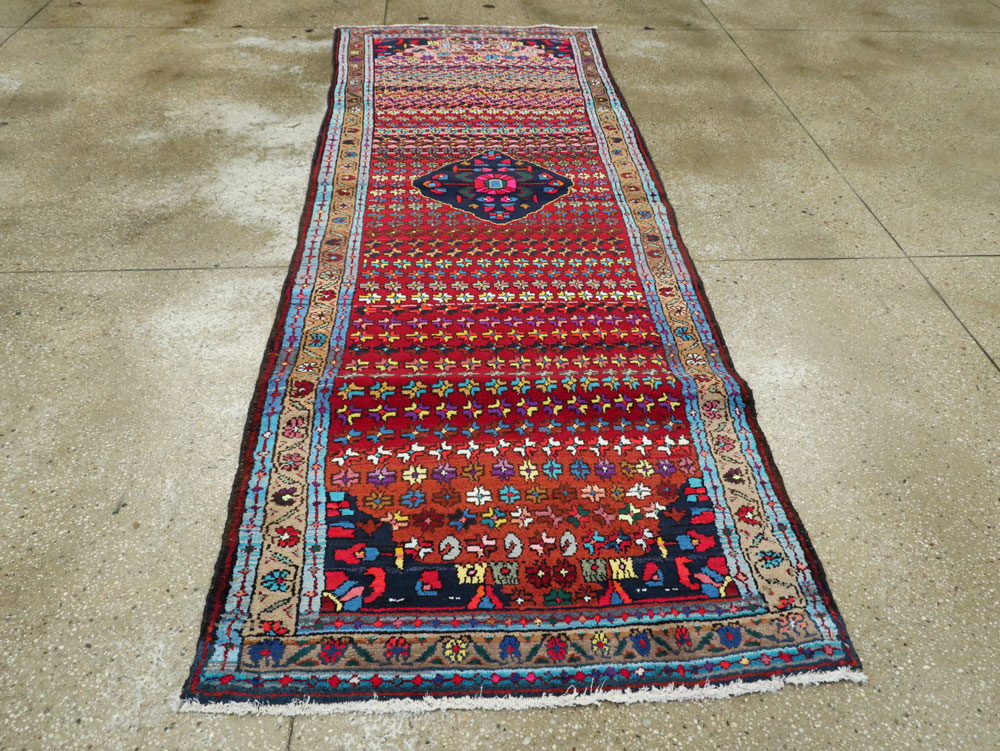 Vintage Persian Hamadan Runner, No.25959 - Staging