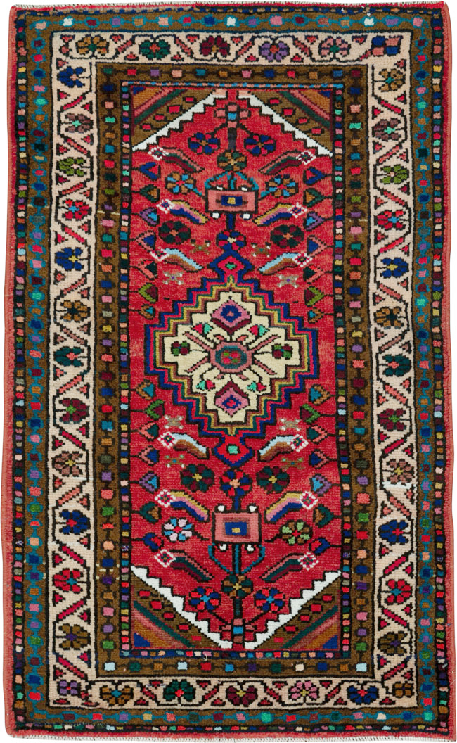 Vintage Persian Hamadan Rug, No.25962 - Staging