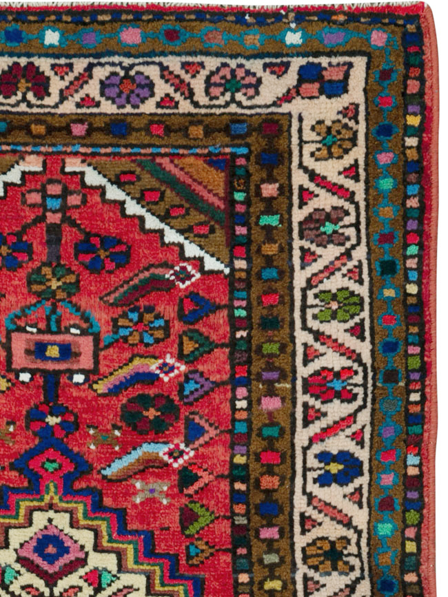 Vintage Persian Hamadan Rug, No.25962 - Staging