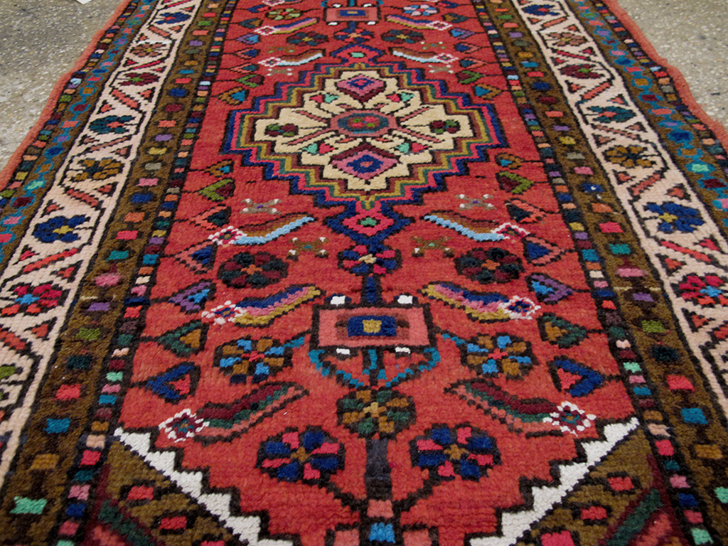 Vintage Persian Hamadan Rug, No.25962 - Staging