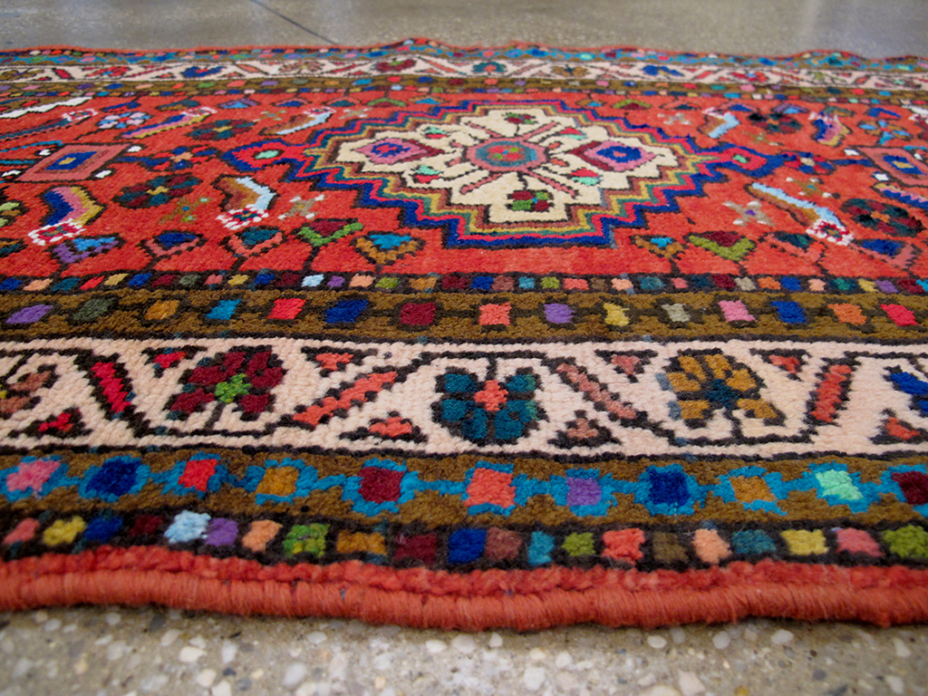 Vintage Persian Hamadan Rug, No.25962 - Staging