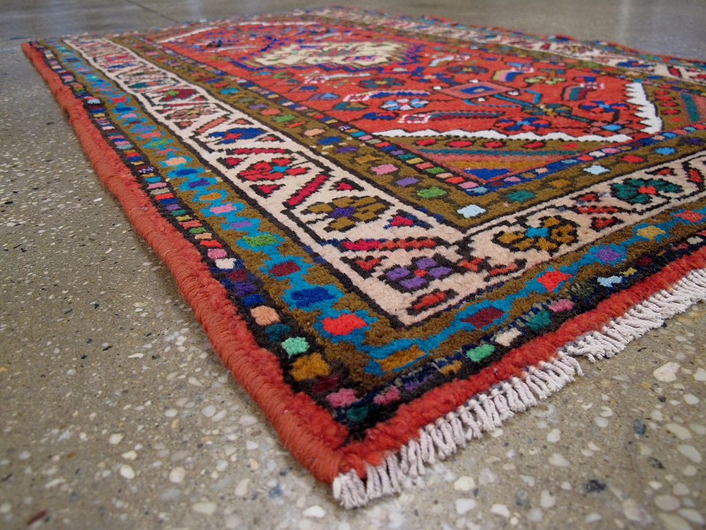 Vintage Persian Hamadan Rug, No.25962 - Staging