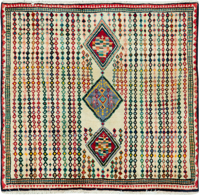 Vintage Persian Hamadan Rug, No.25973 - Staging