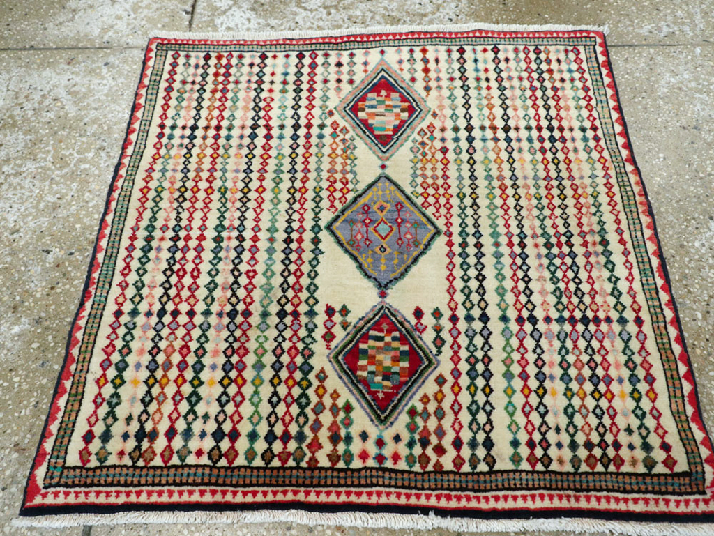 Vintage Persian Hamadan Rug, No.25973 - Staging