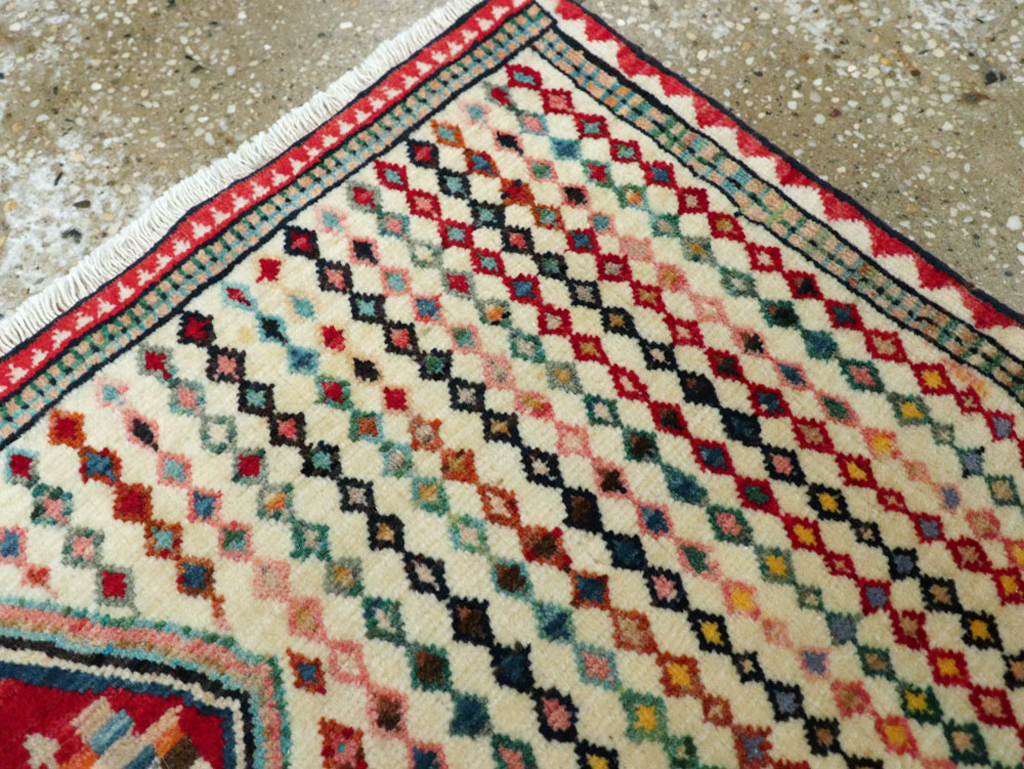 Vintage Persian Hamadan Rug, No.25973 - Staging