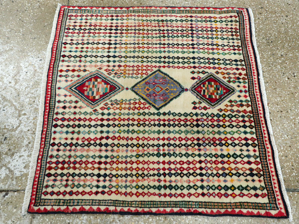 Vintage Persian Hamadan Rug, No.25973 - Staging