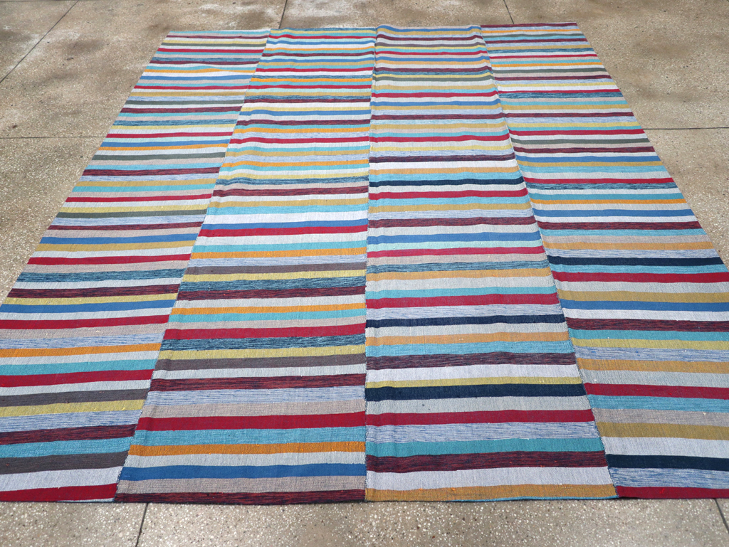 Modern Turkish Flatweave Kilim, No.25994 - Staging