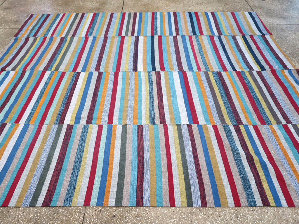 Modern Turkish Flatweave Kilim, No.25994 - Staging