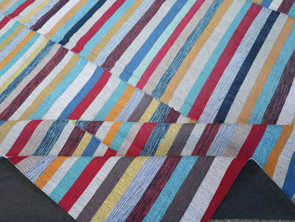 Modern Turkish Flatweave Kilim, No.25994 - Staging