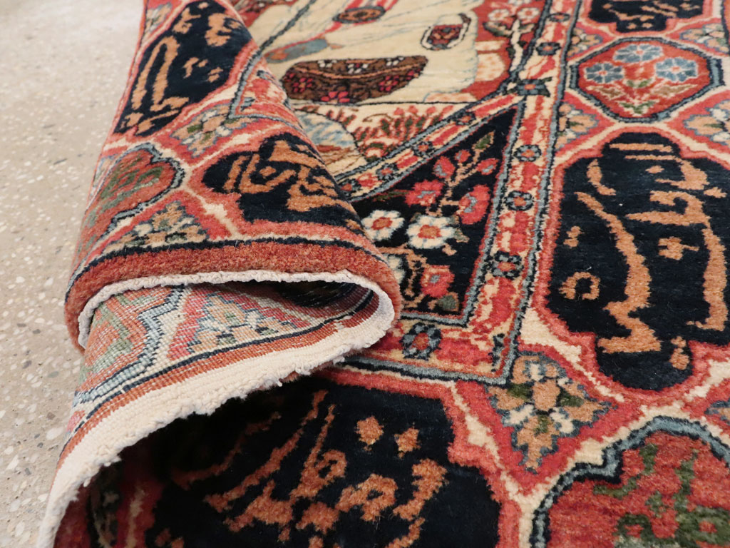 Antique Persian Dabir Kashan Pictorial Rug, No.26002 - Staging