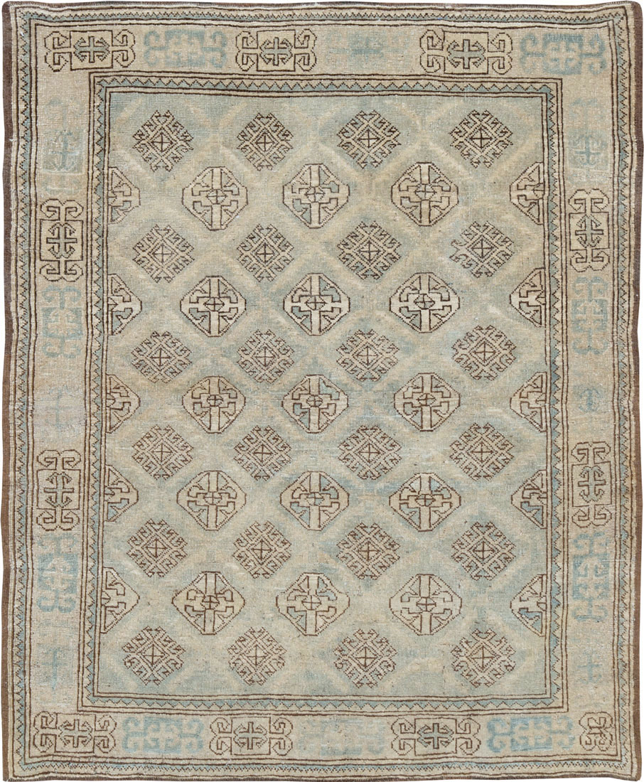 Vintage Persian Kurd Square Accent Rug, No.26008 - Staging