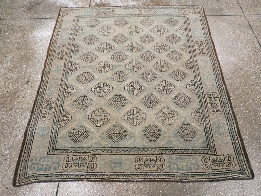 Vintage Persian Kurd Square Accent Rug, No.26008 - Staging