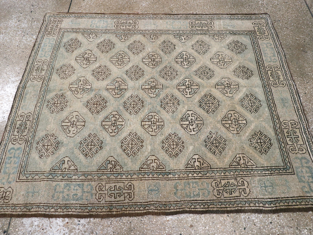 Vintage Persian Kurd Square Accent Rug, No.26008 - Staging