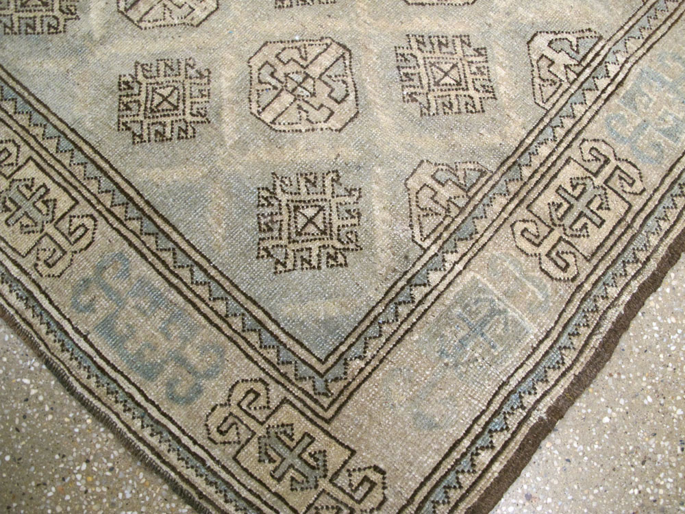 Vintage Persian Kurd Square Accent Rug, No.26008 - Staging