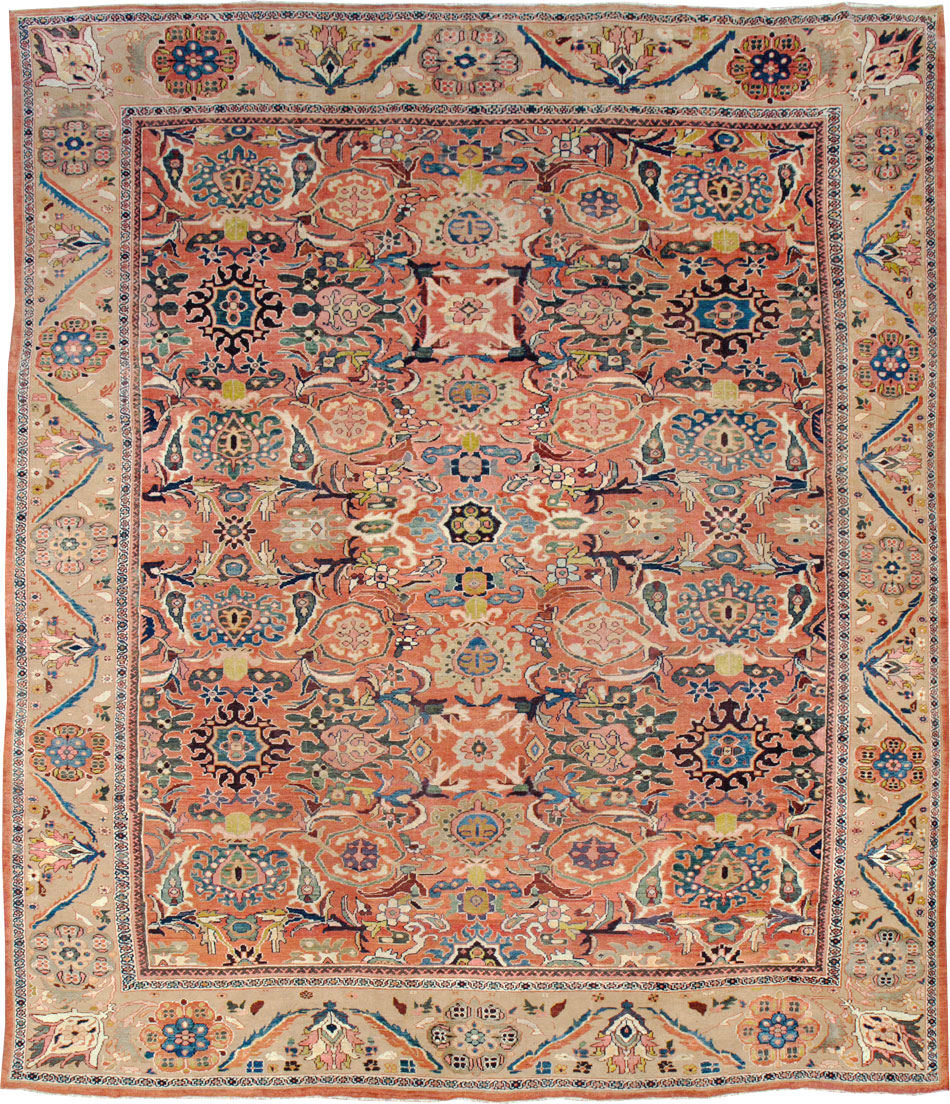 Antique Persian Sultanabad Carpet, No.26014 - Staging