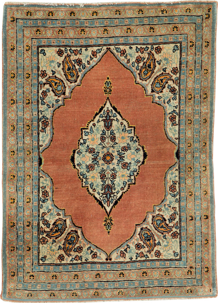 Antique Persian Tabriz Hagi Jalili Throw Rug, No.26019 - Staging
