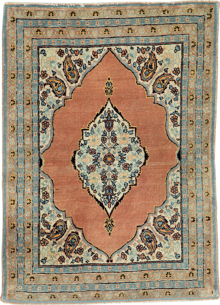 Antique Persian Tabriz Hagi Jalili Throw Rug, No.26019 - Staging