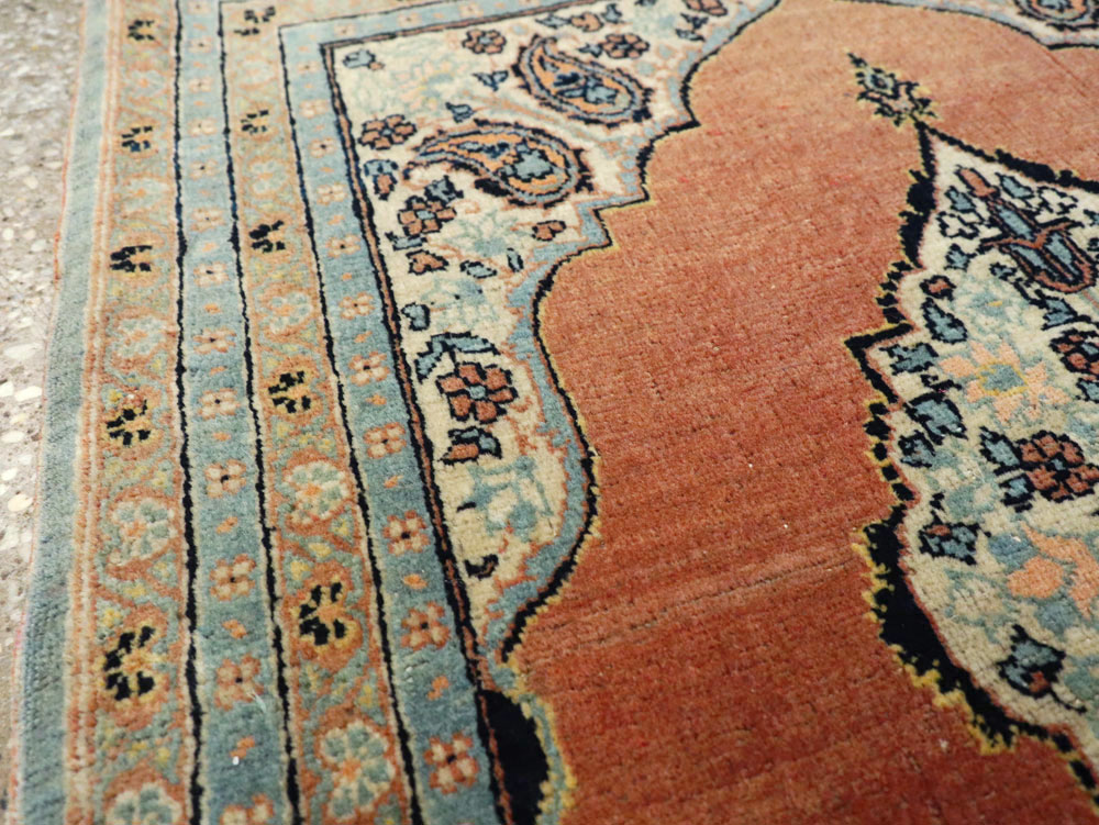 Antique Persian Tabriz Hagi Jalili Throw Rug, No.26019 - Staging