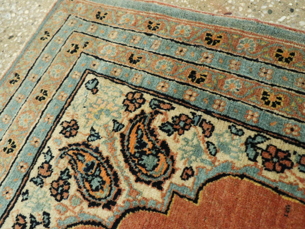 Antique Persian Tabriz Hagi Jalili Throw Rug, No.26019 - Staging