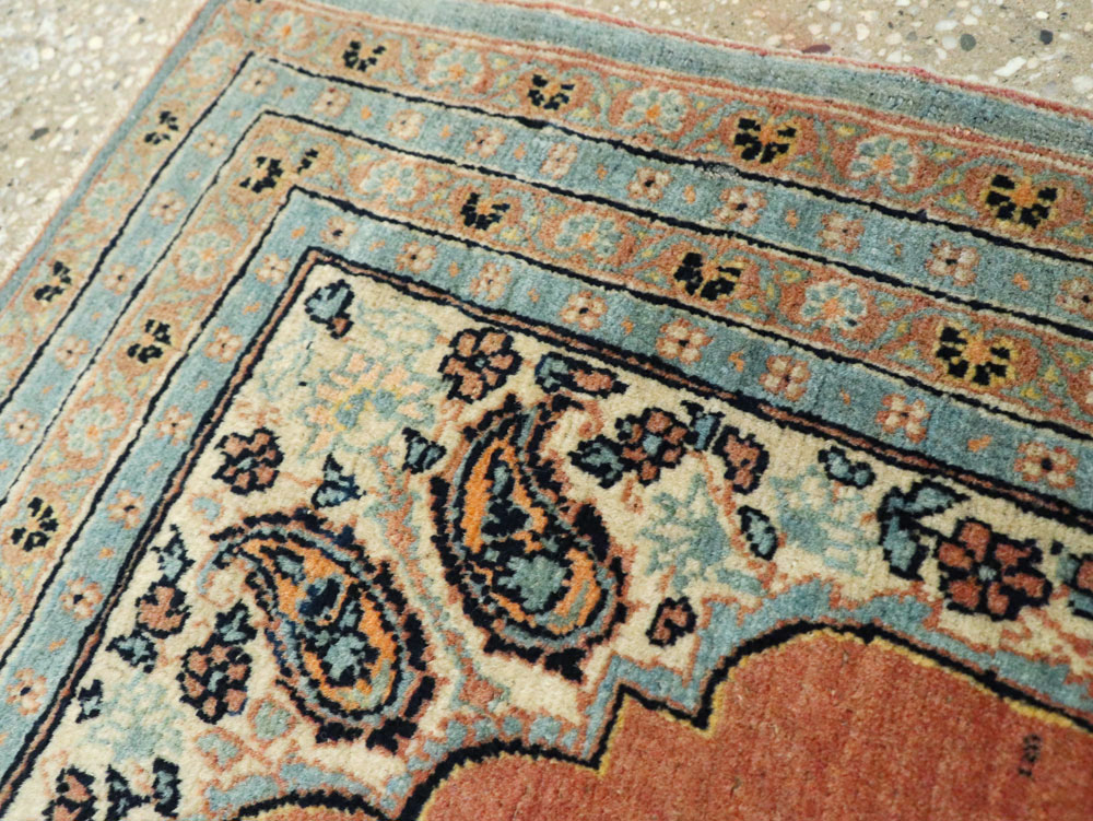 Antique Persian Tabriz Hagi Jalili Throw Rug, No.26019 - Staging