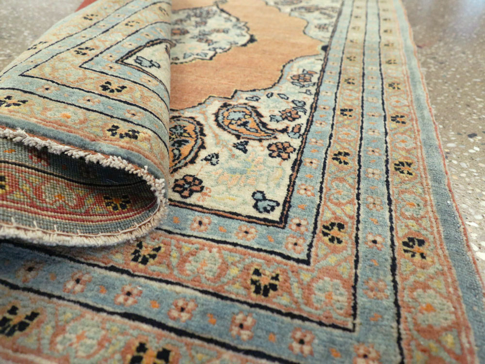 Antique Persian Tabriz Hagi Jalili Throw Rug, No.26019 - Staging