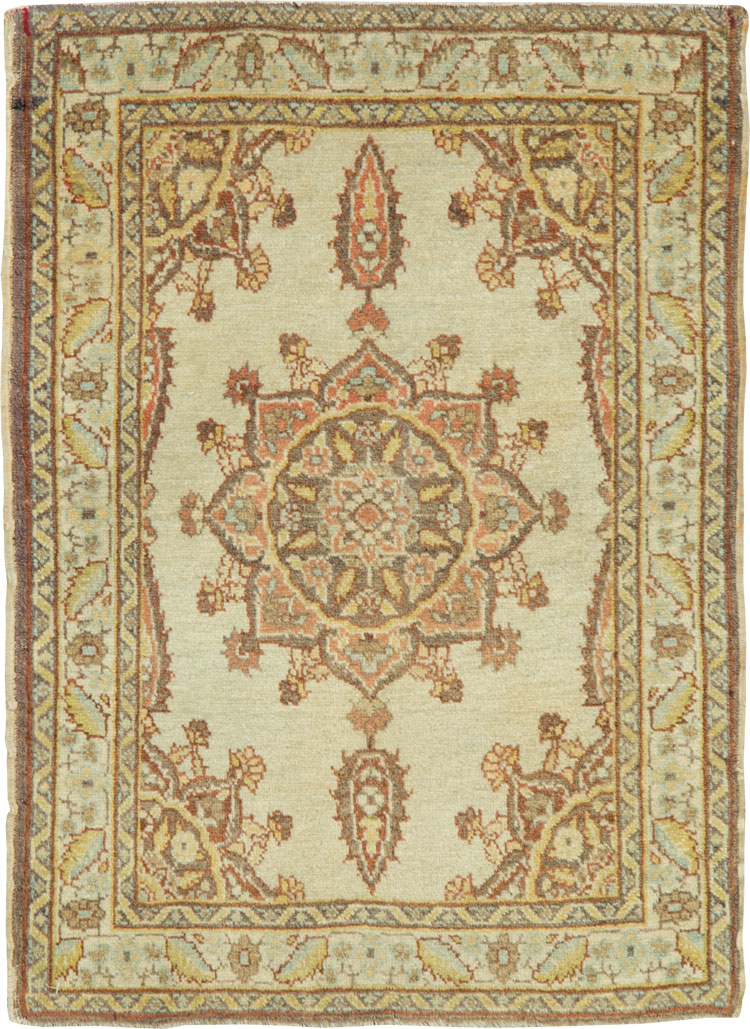 Antique Persian Tabriz Throw Rug, No.26020 - Staging