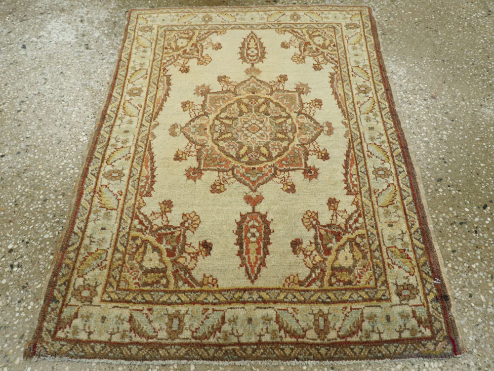 Antique Persian Tabriz Throw Rug, No.26020 - Staging