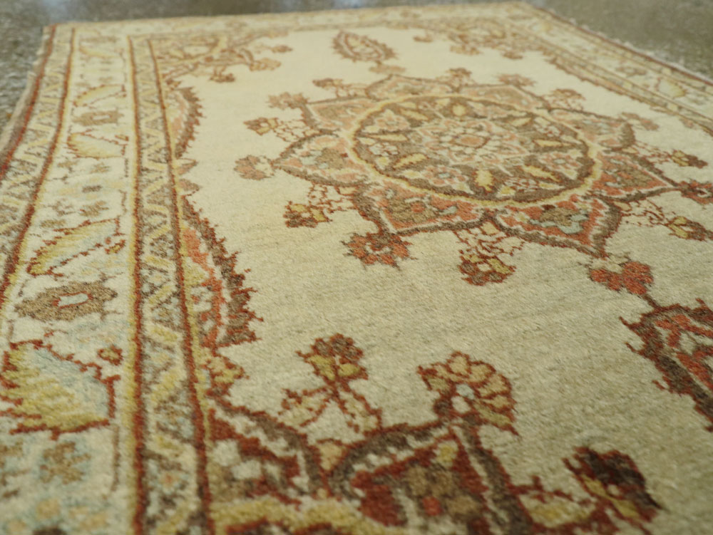 Antique Persian Tabriz Throw Rug, No.26020 - Staging