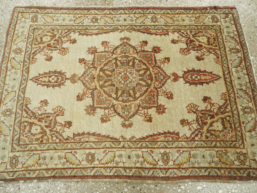 Antique Persian Tabriz Throw Rug, No.26020 - Staging