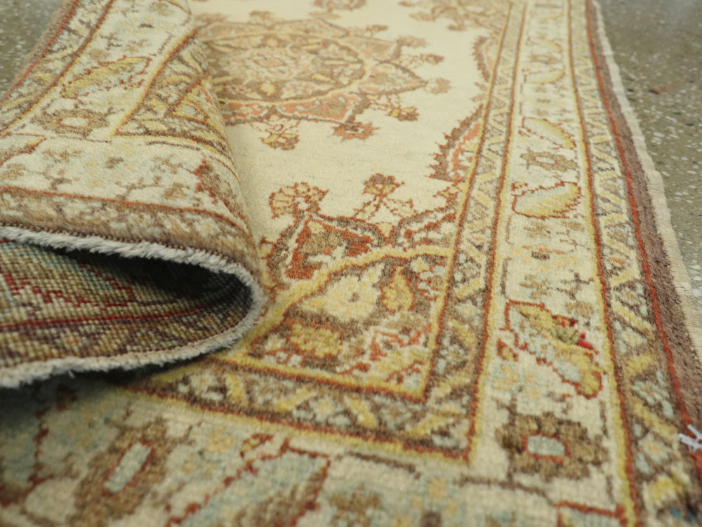 Antique Persian Tabriz Throw Rug, No.26020 - Staging