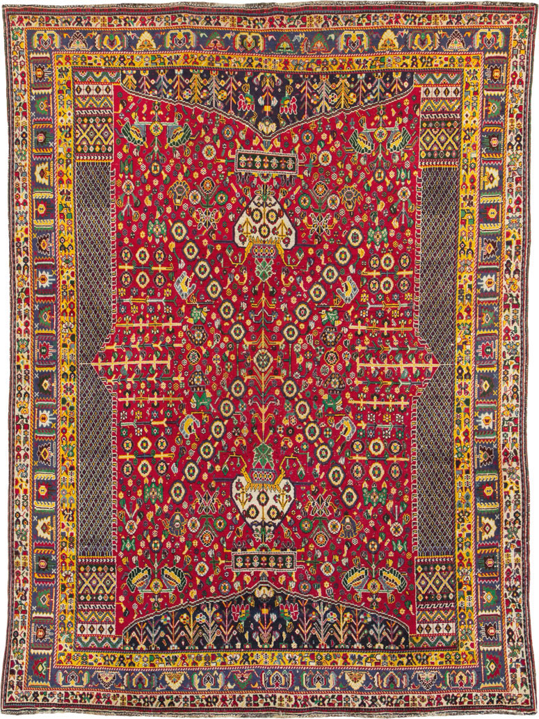 Vintage Persian Shiraz Rug, No.26023 - Staging