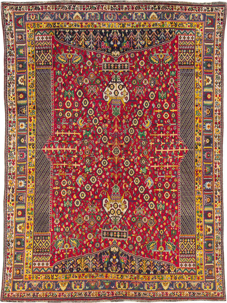Vintage Persian Shiraz Rug, No.26023 - Staging