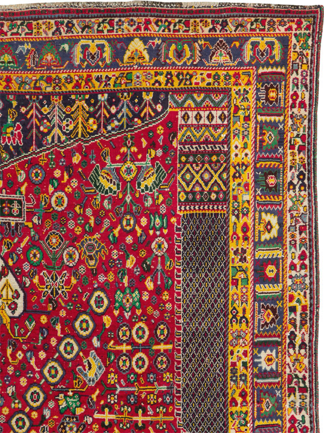 Vintage Persian Shiraz Rug, No.26023 - Staging