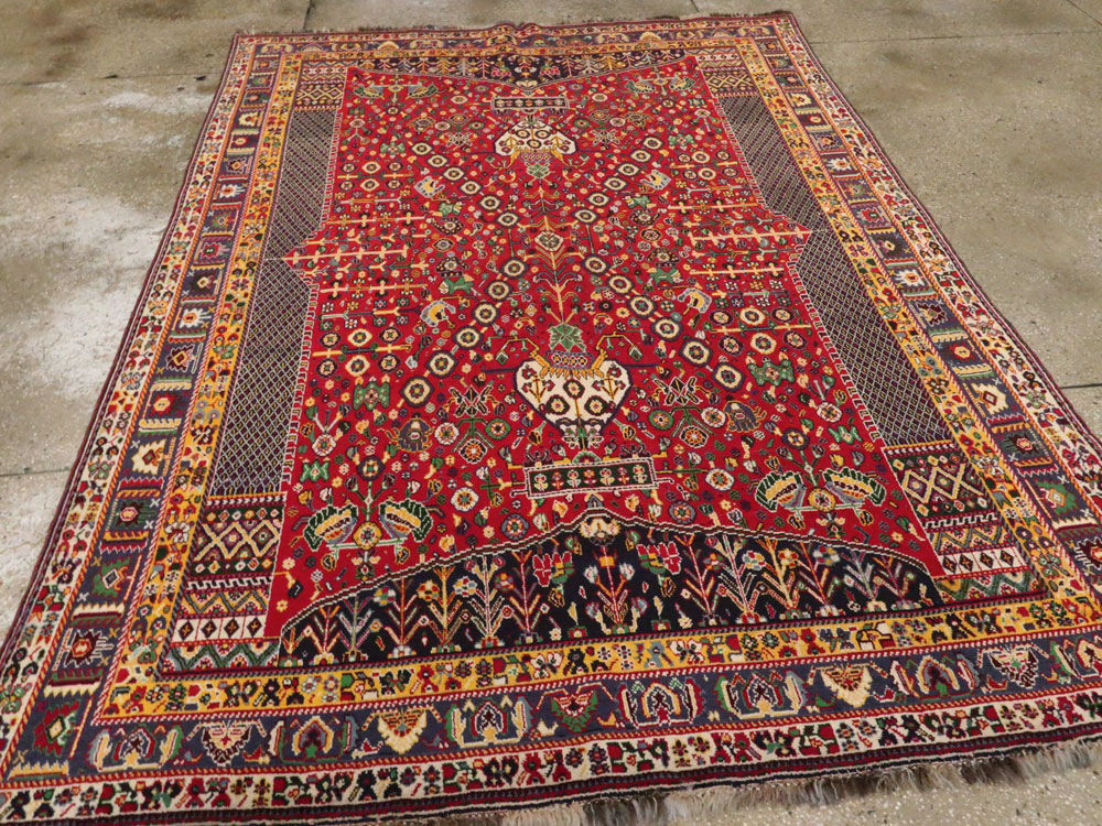 Vintage Persian Shiraz Rug, No.26023 - Staging