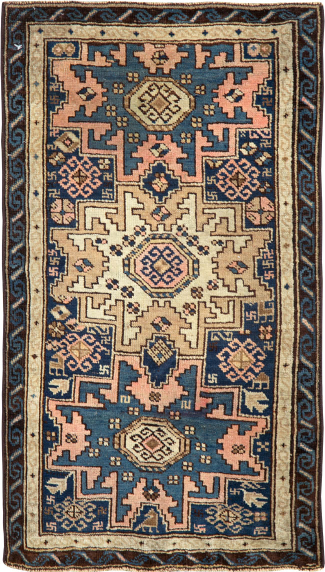 Antique Caucasian Shirvan Throw Rug, No.26027 - Staging
