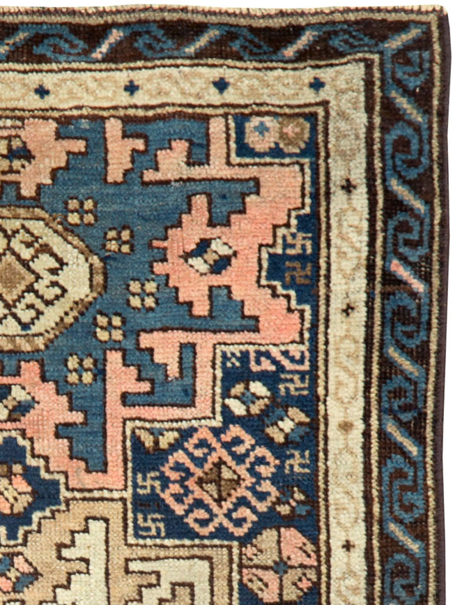 Antique Caucasian Shirvan Throw Rug, No.26027 - Staging