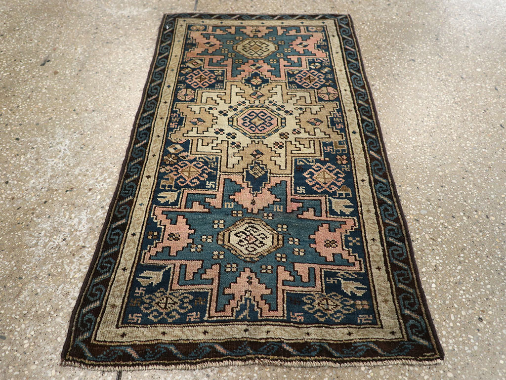 Antique Caucasian Shirvan Throw Rug, No.26027 - Staging
