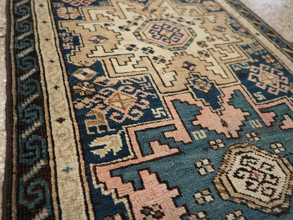 Antique Caucasian Shirvan Throw Rug, No.26027 - Staging