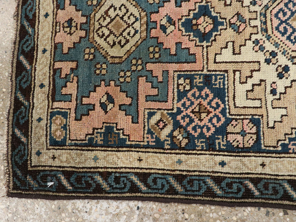 Antique Caucasian Shirvan Throw Rug, No.26027 - Staging
