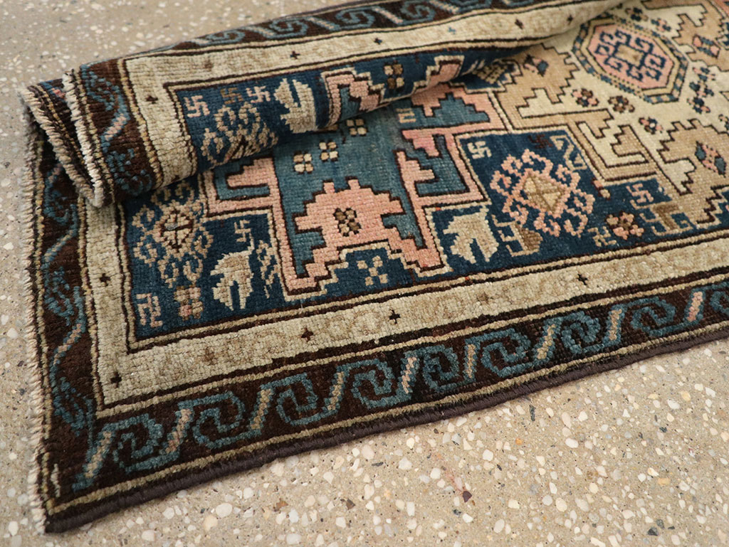 Antique Caucasian Shirvan Throw Rug, No.26027 - Staging