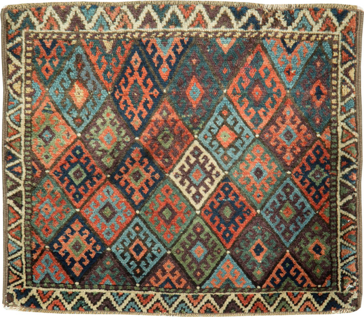 Antique Persian Jaff Kurd Throw Rug, No.26030 - Staging